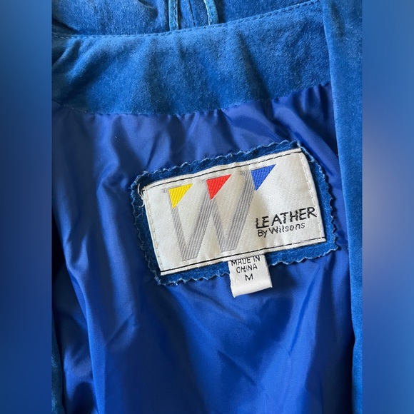 Wilson’s Leather Vintage 80s blue suede cropped leather jacket - Picture 9 of 9